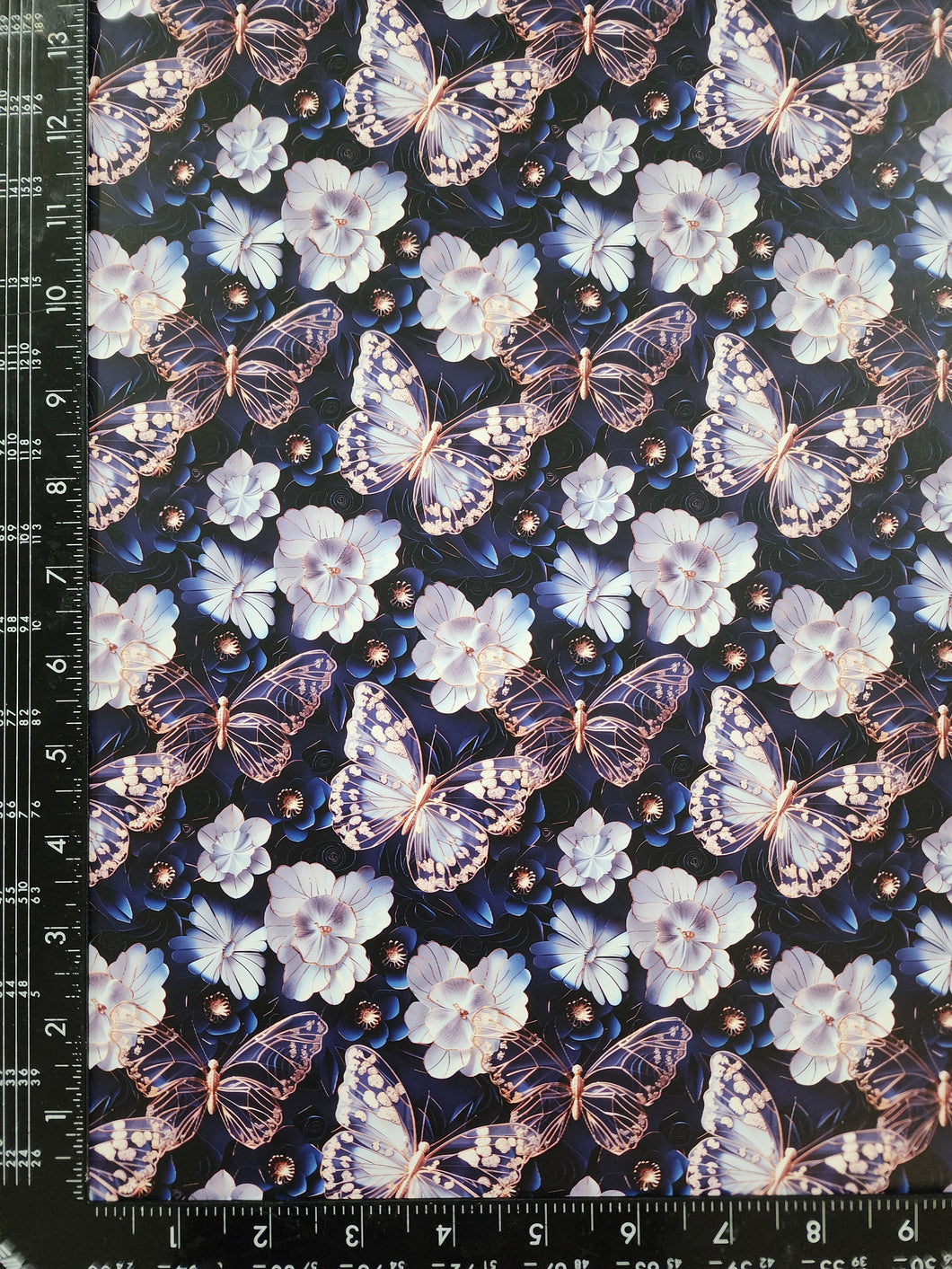 Smooth Vinyl : Navy & Gold Butterflies - 18xwov