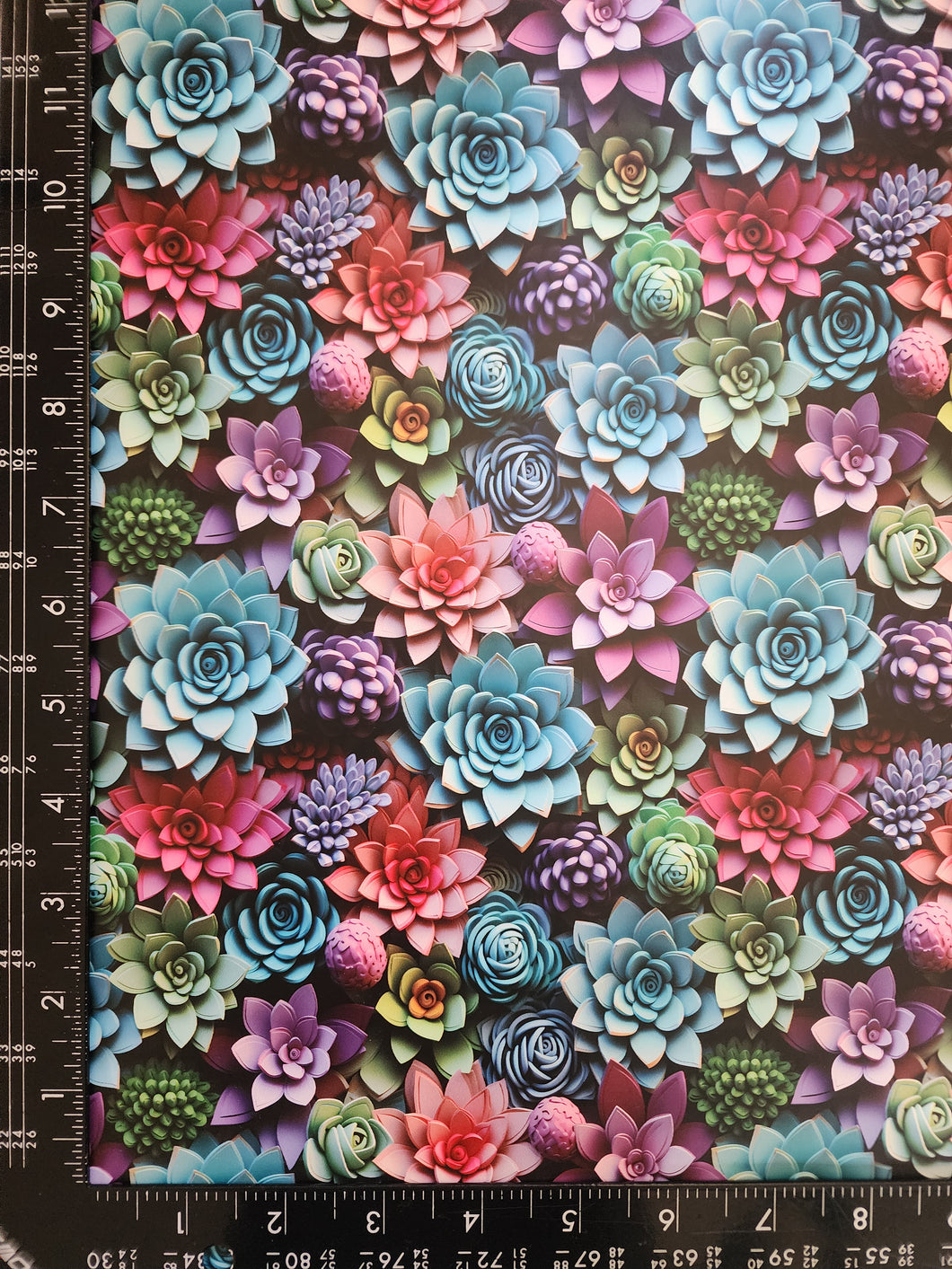Lightweight Smooth Vinyl : Rainbow Succulents - 18xwov